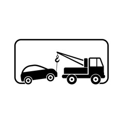 Fototapeta na wymiar Tow truck icon. Towing truck with car sign isolated on white background