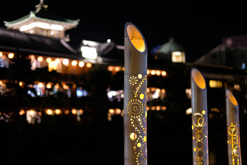 静岡県伊東市の竹灯り