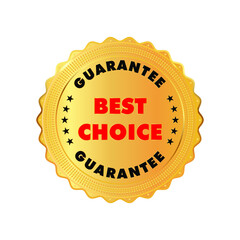 Best choice golden label. Stock vector illustration on white isolated background.