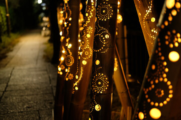 静岡県伊東市の竹灯り
