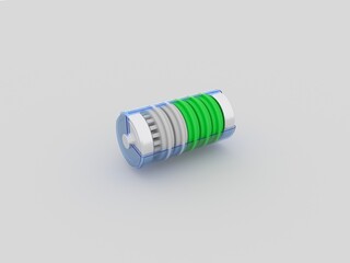 3d image. Battery on a white background.