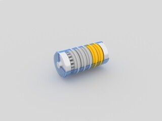 3d image. Battery on a white background.