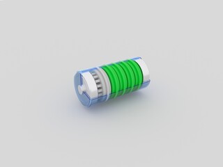 3d image. Battery on a white background.