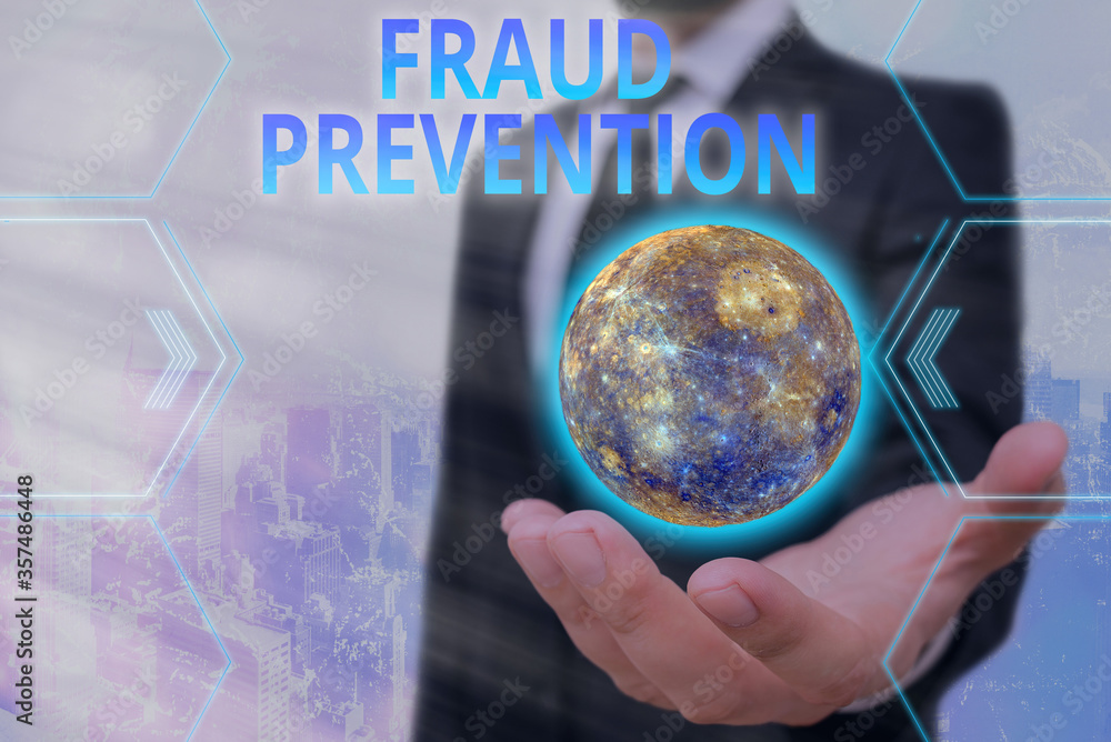 Poster handwriting text fraud prevention. conceptual photo to secure the enterprise and its processes again