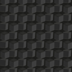 Black Cubes Pattern on Black Background