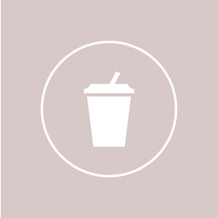 Hot coffee cup vector line icon illustration isolated on white background