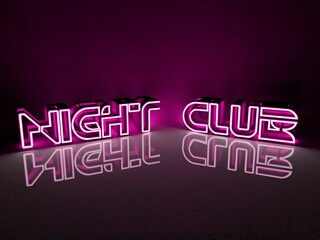 Fototapeta premium Purple neon inscription NIGHT CLUB