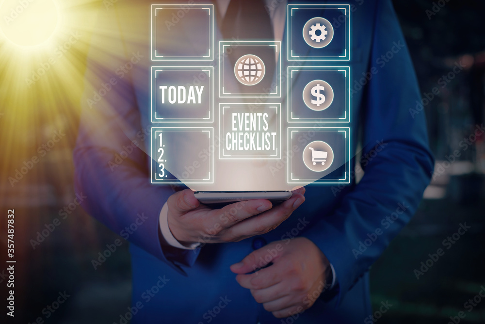 Poster conceptual hand writing showing events checklist. concept meaning invaluable tool for successfully m
