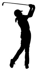 silhouette of an athlete golfer vector