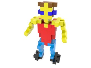 Obraz premium A boy figure from colored puzzle pieces