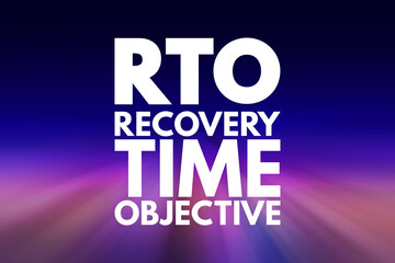Obraz premium RTO - Recovery Time Objective acronym, business concept background
