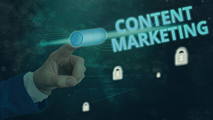 Handwriting text Content Marketing. Conceptual photo involves the creation and sharing of online...