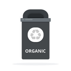 Organic waste can flat isolated