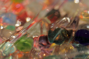 Playing with water, marbles and spring. Hope and happiness