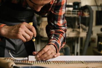 Working process in the carpentry workshop