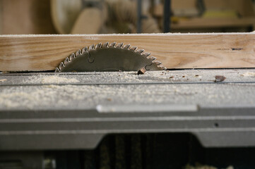 table saw in workshop