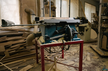 table saw in workshop