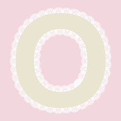 Vector lacy letter O for elegant lettering and children's products.