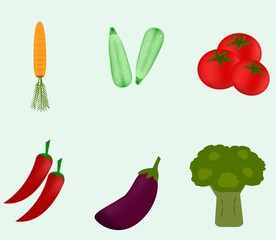 set of vegetables