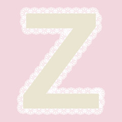 Vector lacy letter Z for elegant lettering and children's products.