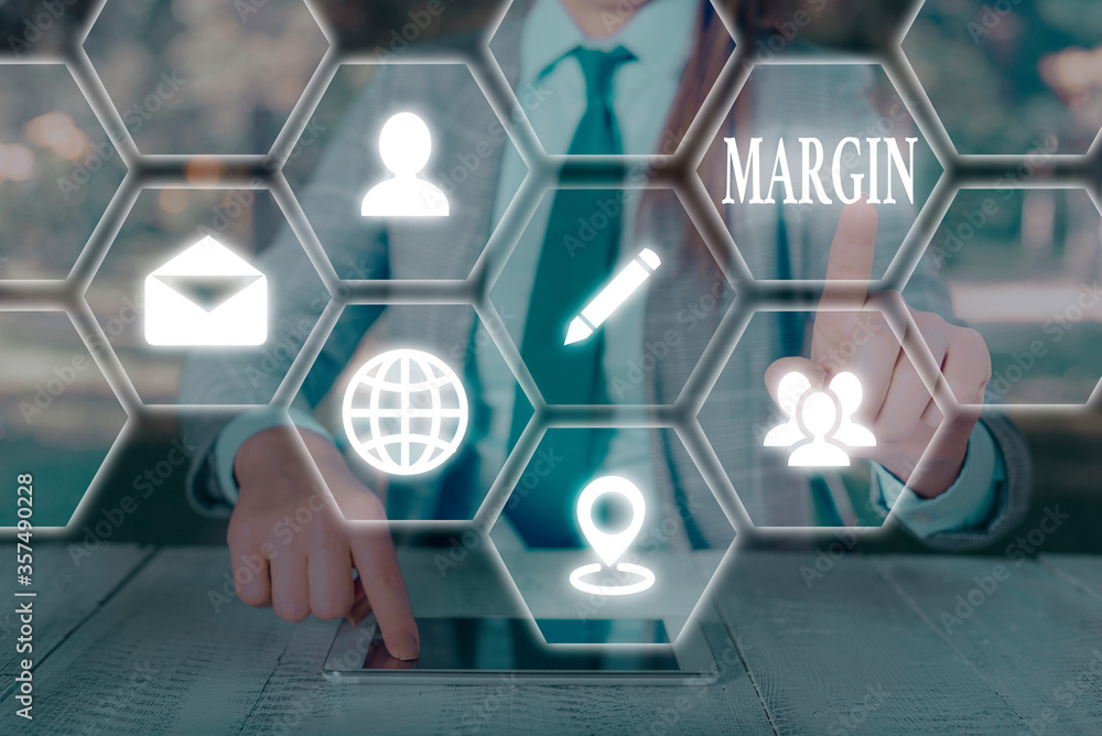 Poster writing note showing margin. business concept for extra amount of something that can be used anytime
