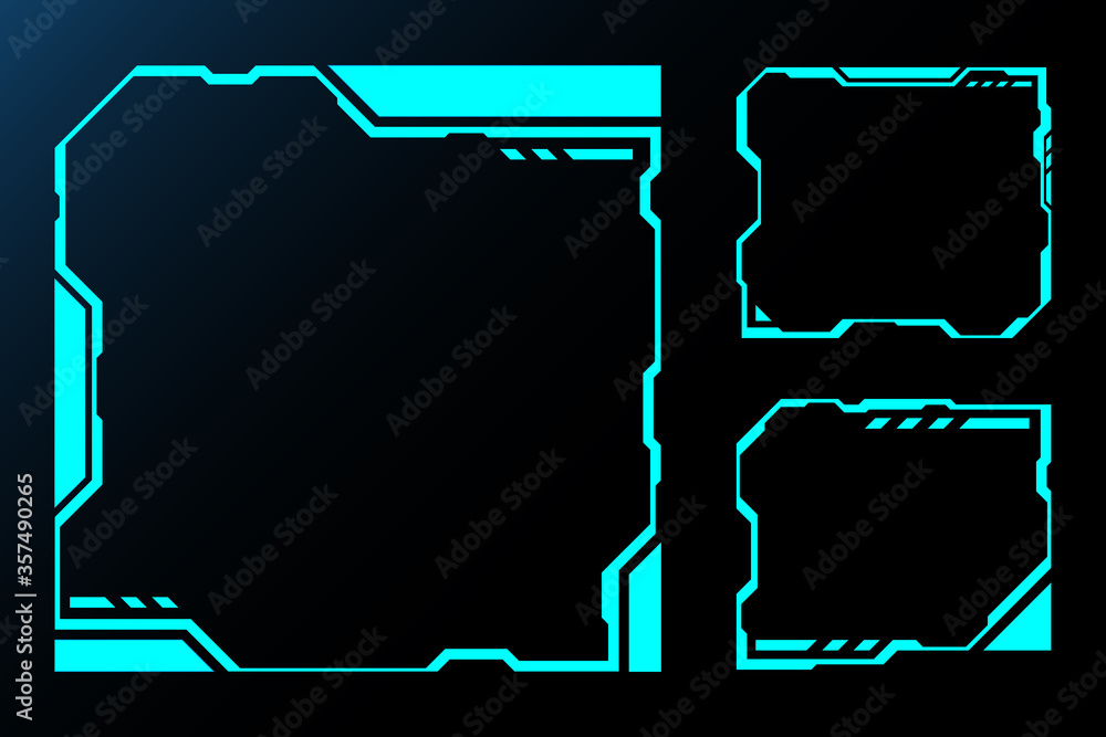 Wall mural frameset technology future interface hud. vector design for control panel ui technology e-sport game