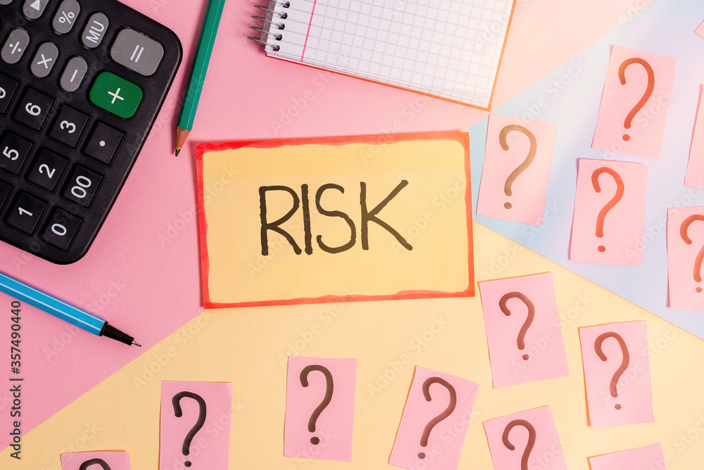 Poster text sign showing risk. business photo text implies future uncertainty about deviation from expected