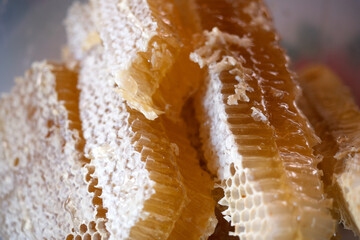 close up view of natural beeswax