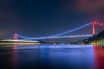 Fototapeta na wymiar Fatih Sultan Mehmet Bridge in Istanbul,