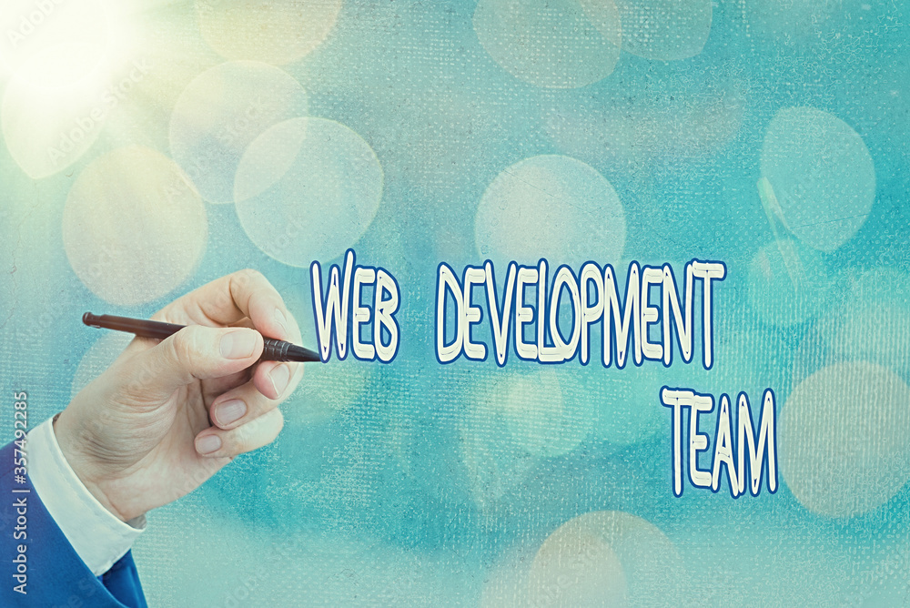 Poster conceptual hand writing showing web development team. concept meaning in control of all the processe