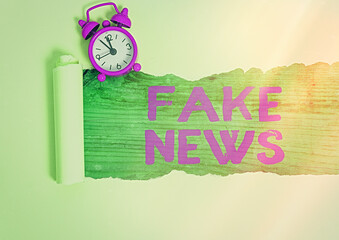 Word writing text Fake News. Business photo showcasing false content published without no...