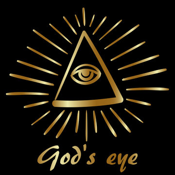 vector God's eye. sketch of masonic symbolism