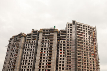 Huge construction of building. New buildings are constructed in Istanbul, Turkey.