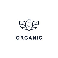 Tree leaf nature template logo design inspiration. Organic life Premium Quality symbol icon vector illustration
