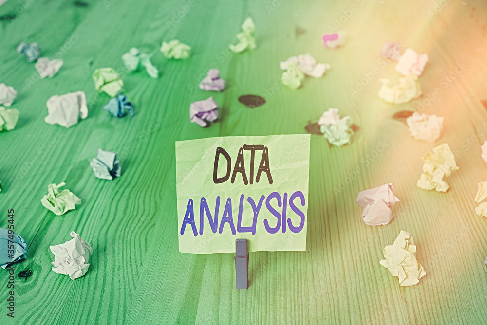 Poster conceptual hand writing showing data analysis. concept meaning business intelligence and analytics w