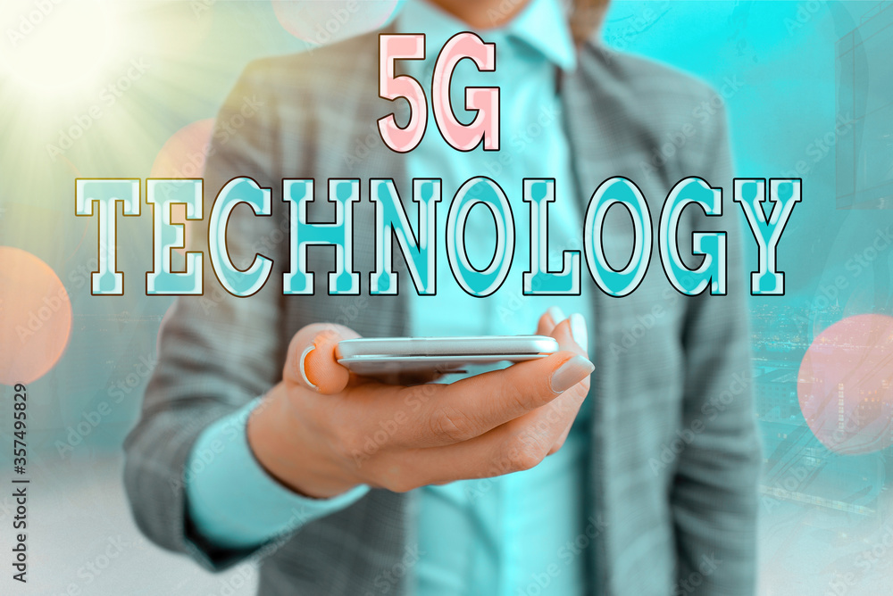 Poster conceptual hand writing showing 5g technology. concept meaning highspeed mobile internet, new genera