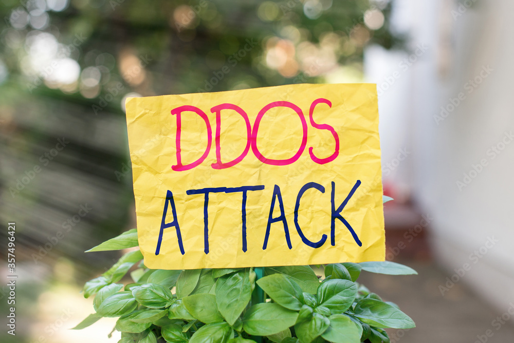 Poster word writing text ddos attack. business photo showcasing disturbed access to the normal server cause