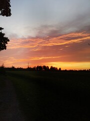 sunset over the river