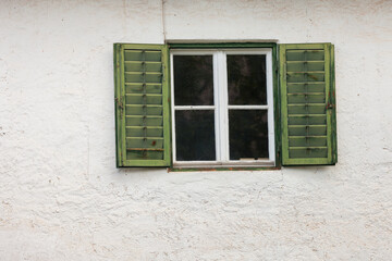 VAL DI FUNES, ITALY - SEPTEMBER 18, 2017: Detail of a traditional balcony from an old house in St. Magdalena in Val di Funes