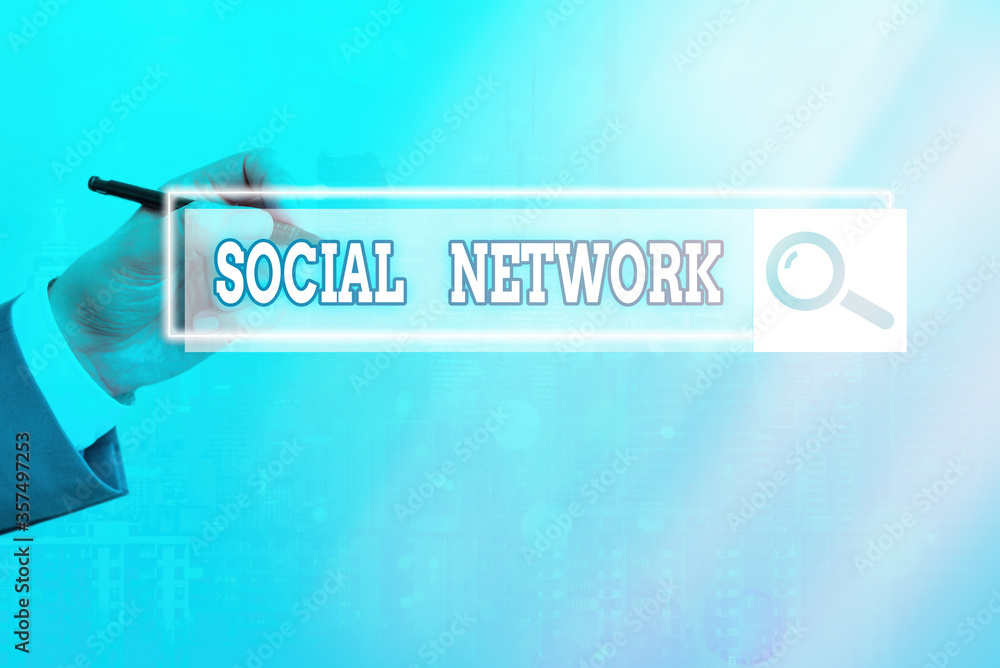 Poster text sign showing social network. business photo showcasing a framework of individual linked by inte