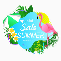 special sale summer banner promotion for advertisement with abstract gradient liquid shape
