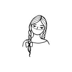 Cute vector hand drawn doodle about coronavirus, Covid-19, Stay Home, stay safe. Pandemic protection.