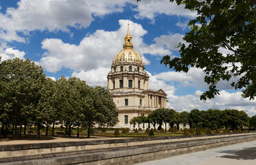 Fototapeta na wymiar The cathedral of Saint Louis at sunny day , Paris.