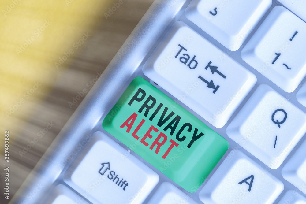 Poster conceptual hand writing showing privacy alert. concept meaning warns the user from the risk that may