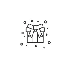 Cute gift simple flat icon. Vector illustration.