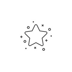 Cute star simple flat icon. Vector illustration.