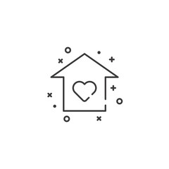 Cute house simple flat icon. Vector illustration.