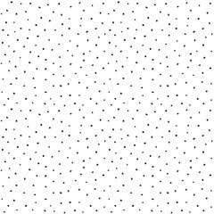 Classic Polka Dots pattern. Hand drawn ink texture with small dots. Elegant and simple Dotted background. Black and white seamless doodle vector illustration.
