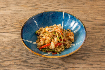 plate of fried rice with shrimp