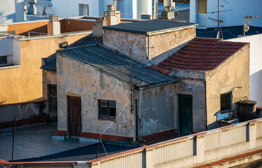 Old roof of the 20th century in Puertollano, Ciudad Real, Spain